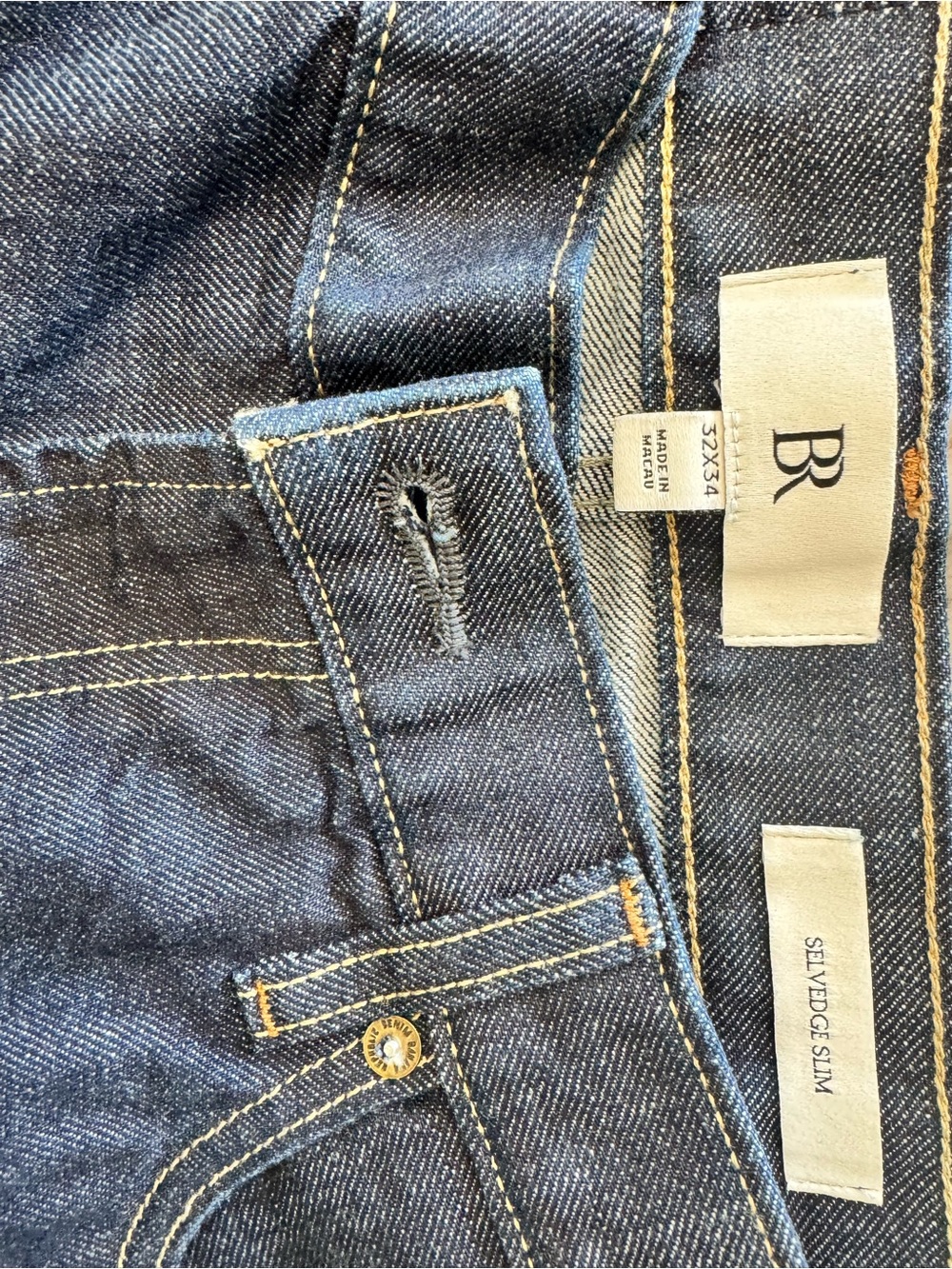 Banana Republic Slim Selvedge Dark Indigo Jeans - 32x34
